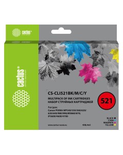 Набор струйных картриджей CS CLI521BK M C Y Black Blue Yellow Purple Cactus