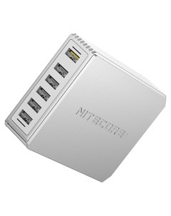 Сетевое зарядное устройство UA66Q 6 USB 2 1 A silver Nitecore