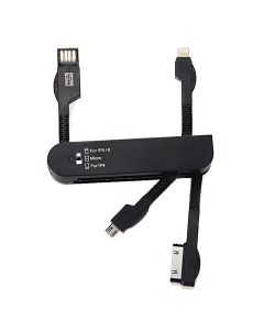 Портативный USB адаптер Noname для смартфонов 4 в 1 Черный Nobrand