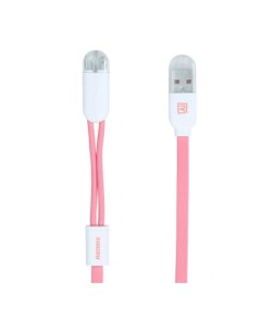 Дата кабель Twins RC 025t 2in1 USB Lightning microUSB 2 0A 1 м Pink Remax