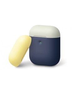 Чехол для AirPods wireless DUO Blue с крышками White и Yellow Elago
