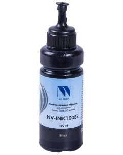 Чернила для струйного принтера NV INK100Bk черный водорастворимый совместимый Nv print