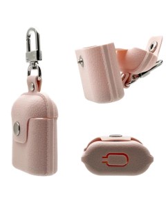 Чехол для наушников для Airpods Pro с карабином cветло розовый Qvatra