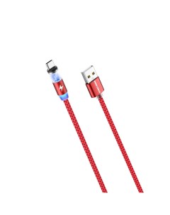 Дата кабель K61Sa Smart USB 3 0A для Type C Magnetic нейлон 1м Red More choice