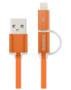 Дата кабель Aurora USB Lightning Micro USB 2 1A 1 м Orange Remax