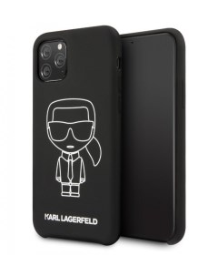 Чехол Karl Lagerfeld Liquid silicone Ikonik iPhone 11 Pro Max Черный Белый Cg mobile