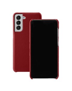 Чехол накладка для Samsung Galaxy S21 Snap Cover красный кожаный Melkco