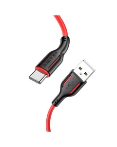 Кабель USB BX63 Charming Type C 1м 3A силикон красный Borofone