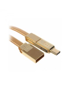 Кабель USB RC 070th Gplex 3 в 1 для Type C Lightning Micro USB 2 1A 1м золотой Remax