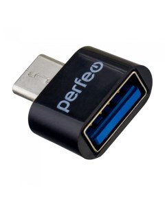 Адаптер USB на Type C c OTG PF VI O008 Black чёрный Perfeo