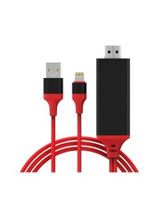 Кабель адаптер MHL 2 0m Lightning HDMI 2 0 для IPhone 5 6 7 8 X Ipad красный Gcr