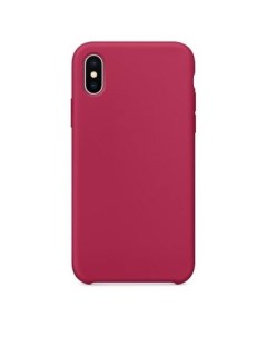 Чехол для iPhone X XS Силиконовый темно розовый Thl