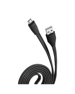 Кабель USB 2 0 microUSB 1м 2 1A черный плоский Olmio