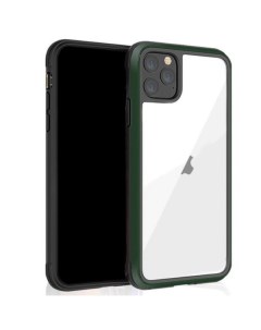 Чехол для iPhone 12 Pro Max Ares прозрачный с темно зеленой рамкой K-doo