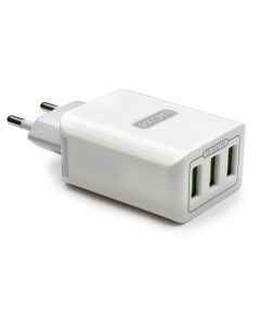 Сетевое зарядное устройство QY 13G 3 USB 3 2 A white Luxcase