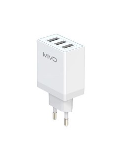 Сетевое зарядное устройство MP 331 3xUSB 3 1 А белый Mivo
