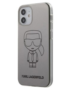 Чехол Karl Lagerfeld Ikonik Metallic eff iPhone 12 mini Серебристый Cg mobile