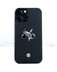 Чехол iPhone 13 mini Fishing Black Leather HM Premium Euphoria