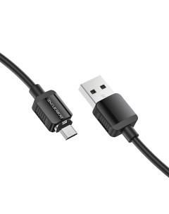 Дата кабель BX57 USB Micro USB TPE 2 4A 1 м Black Borofone