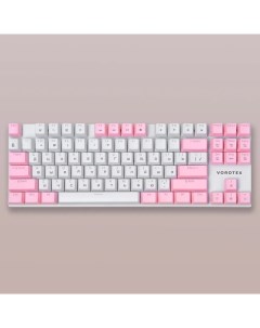 Проводная игровая клавиатура Booox K87 Red Switch White Pink Vorotex