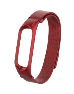 Ремешок металлический миланская петля для Xiaomi Mi Band 5 красный Fashion vid