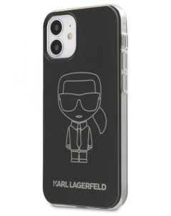 Чехол Karl Lagerfeld Ikonik Metallic eff iPhone 12 mini Черный Cg mobile