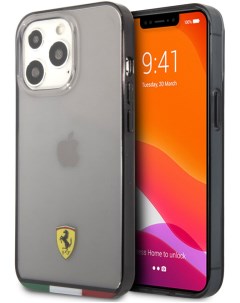 Чехол Ferrari PC TPU Italia stripe Hard для iPhone 13 Pro Прозрачный Черный Cg mobile