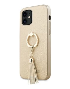 Чехол Guess Saffiano Ring iPhone 12 mini Бежевый Cg mobile