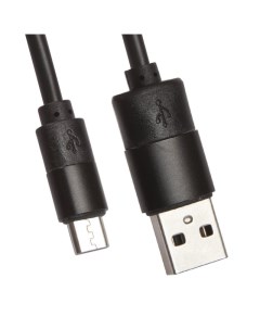 USB кабель LP Micro USB круглый soft touch металлические разъемы черный европакет Liberty project