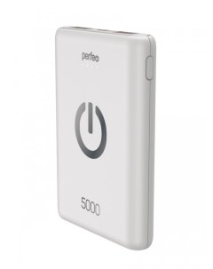 Внешний аккумулятор 5000 mah Micro usb In Micro usb Out USB 1 А 2 1A White Perfeo