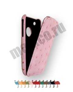 Кожаный чехол страусиная кожа для Apple iPhone 3GS 3G Jacka Type розовый Melkco