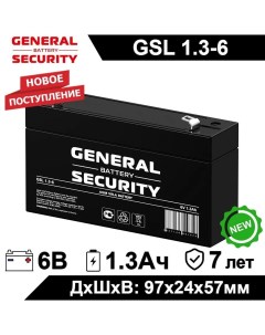 Аккумулятор для ИБП GSL 1 3 6 1 3 А ч 6 В GSL1 3 6 General security