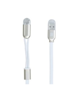 Дата кабель USB Twins RC 025t 2 0A 2in1 для Lightning Micro USB 1м White Remax