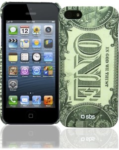 Чехол для Iphone 5 зеленый с рисунком Money Sbs