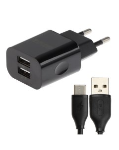 Сетевое зарядное устройство EX Z 594 2 USB 3 1 А кабель Type C черный Exployd