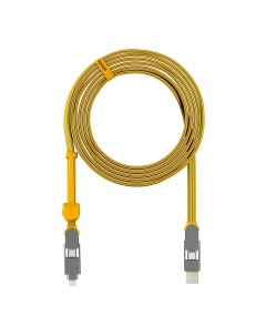 Кабель Micro USB Lightning USB Type C 3 м желтый Rolling square
