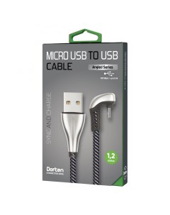 Кабель Micro USB to USB Cable Angled Series 360 1 2 м Silver Dorten