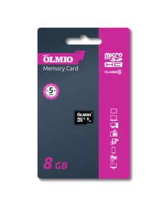 Карта памяти microSDHC 8GB Class 10 без адаптера Olmio