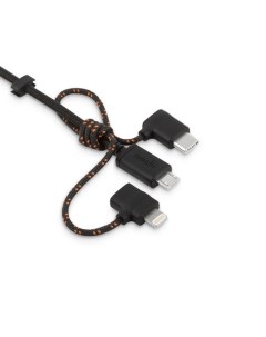 Кабель 3 в 1 Universal Cable Разъемы Lightning USB C и Micro USB 1 м черный Moshi