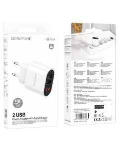 Сетевое зарядное устройство BA63A 2xUSB Type A 2 4А белый Borofone