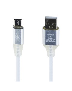 USB кабель LP Type C Змея LED TPE белый блистер Liberty project