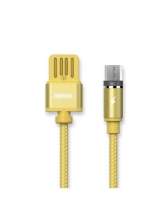 Кабель USB MicroUSB RC 095m магнитный оплетка ткань золото Remax