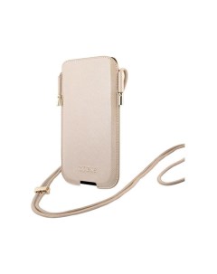 Чехол сумка Guess Pouch Saffiano 4G iPhone 12 Pro Max Золотой Cg mobile