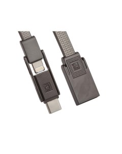 Кабель USB RC 070th Gplex 3 в 1 для Type C Lightning Micro USB 2 1A 1м серый Remax