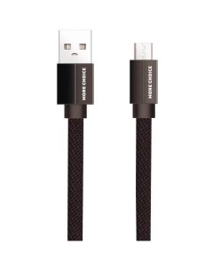 Дата кабель USB 2 1A для micro плоский USB K20m нейлон 1м Black More choice