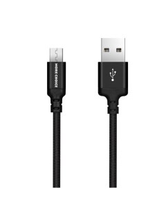 Дата кабель плоский K12m USB 2 1A для micro USB нейлон 1м Black More choice