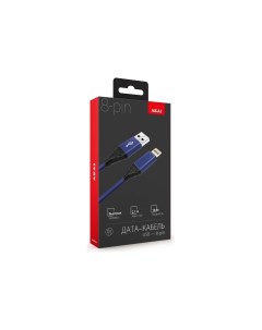 Дата кабель CE 610 USB Lightning 1м 2 1А текстиль синий Akai