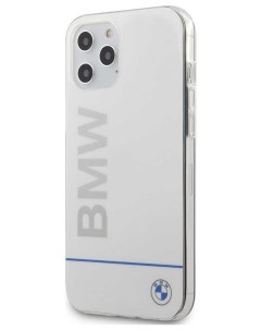 Чехол BMW Signature Blue line Printed logo iPhone 12 Pro Max Белый Cg mobile