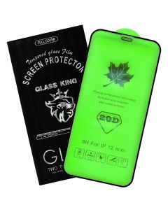 Защитное стекло для Apple iPhone 12 mini 20D Premium полный клей черная рамка Glass king