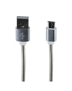 USB кабель LP Micro USB Металлическая оплетка 1м серебряный европакет Liberty project